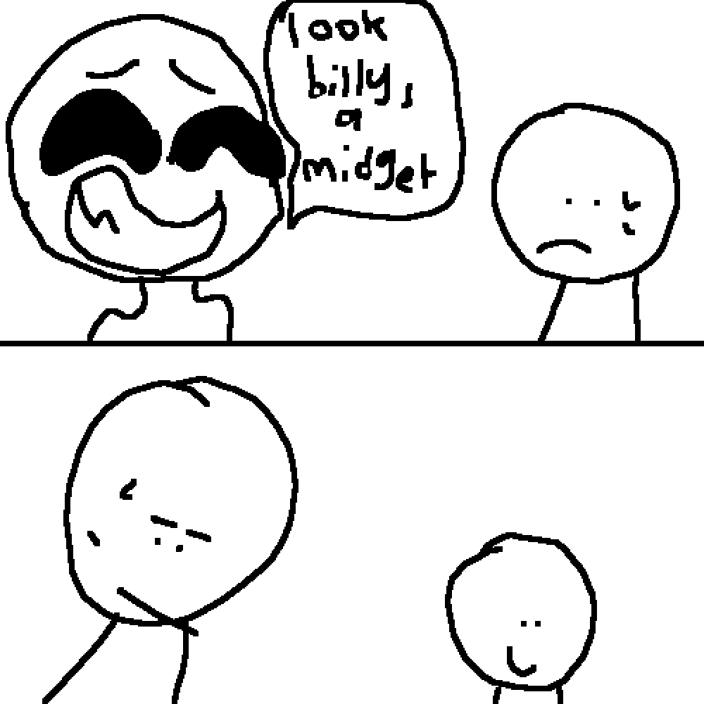 Look Billy, A Midget - Cartoon Clipart (1000x1000), Png Download