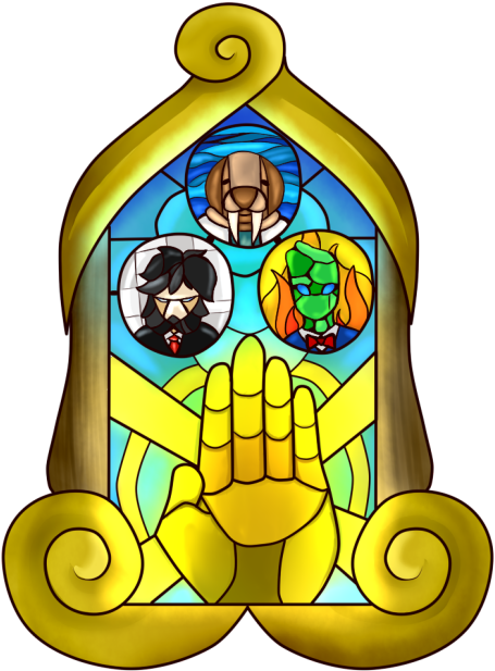 Stained Glass Fk No - Cartoon Clipart (500x682), Png Download