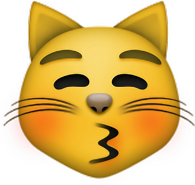Gato Cat Emoji Emojisticker Sonrojado Clipart Free - Kissing Cat Emoji - Png Download (628x596), Png Download