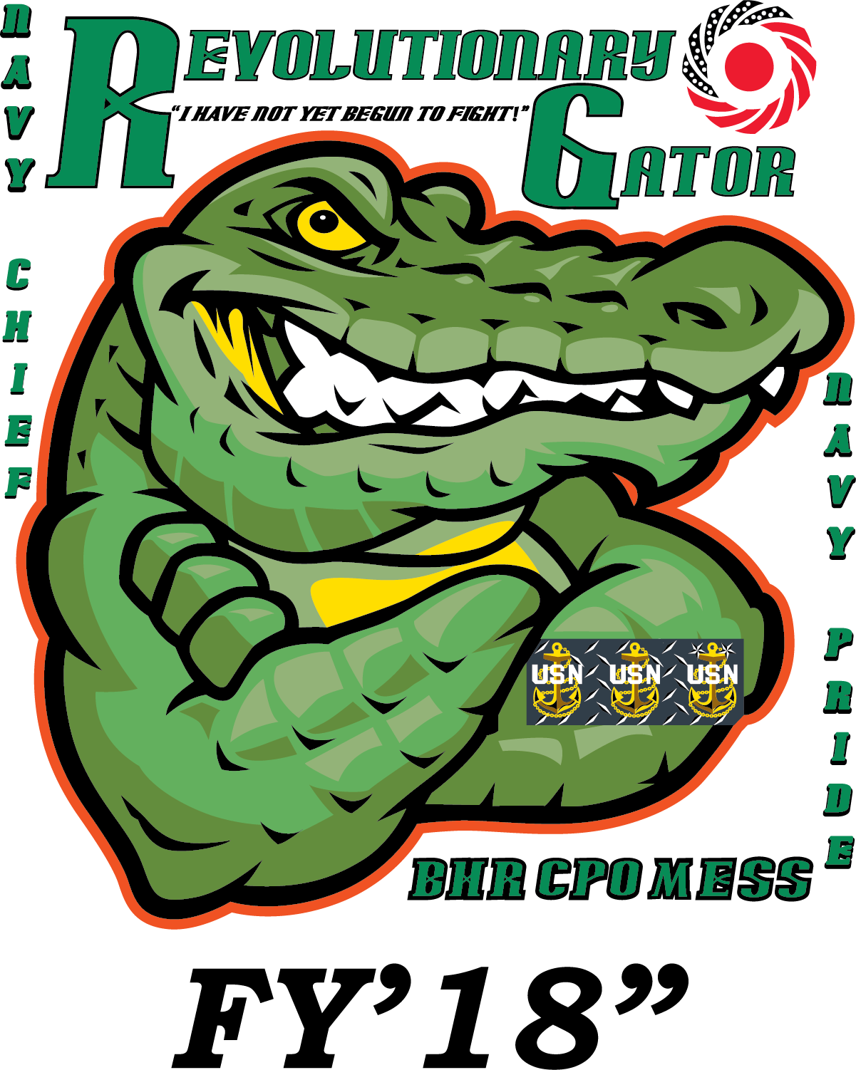Uss Bhr Revolution Gator - Gator Mascot Clipart (1201x1502), Png Download