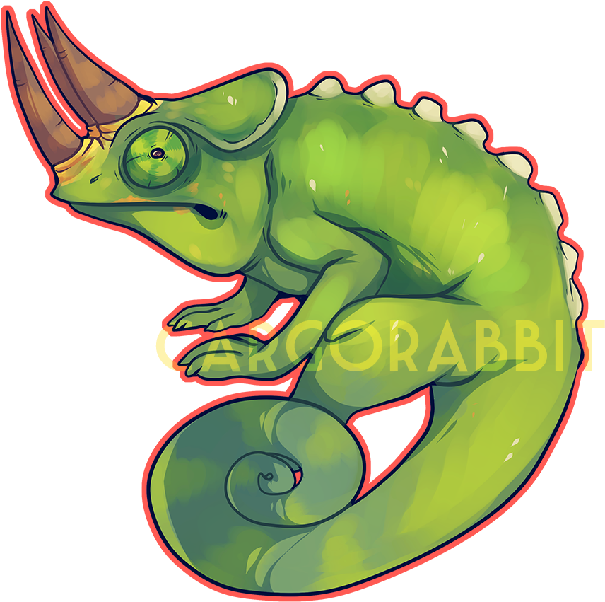 Chameleon Clipart Jackson - Jackson Chameleon Drawing - Png Download (1000x1000), Png Download