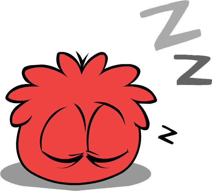 Sleeping Png Clip Library Library - Red Puffle Transparent Png (780x671), Png Download