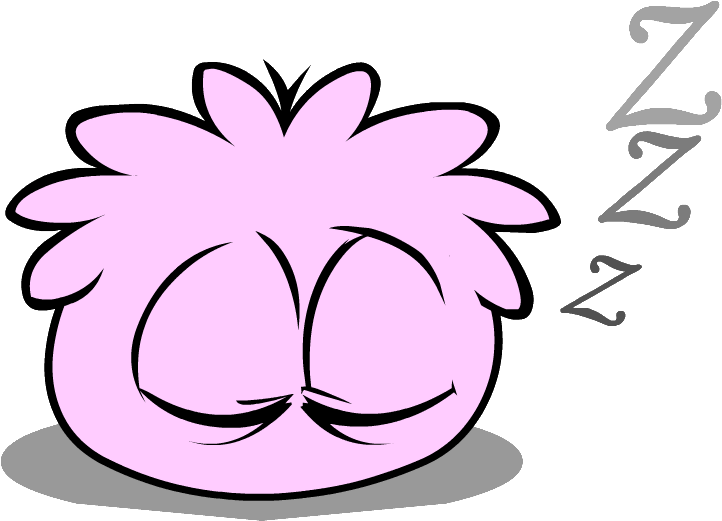 Pink Puffle Sleeping - Club Penguin Brown Puffle Clipart (761x532), Png Download