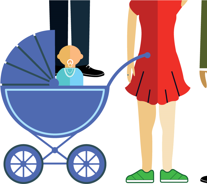 Pedestrians Include People Pushing Strollers As Well - Baby Transport Clipart (817x776), Png Download