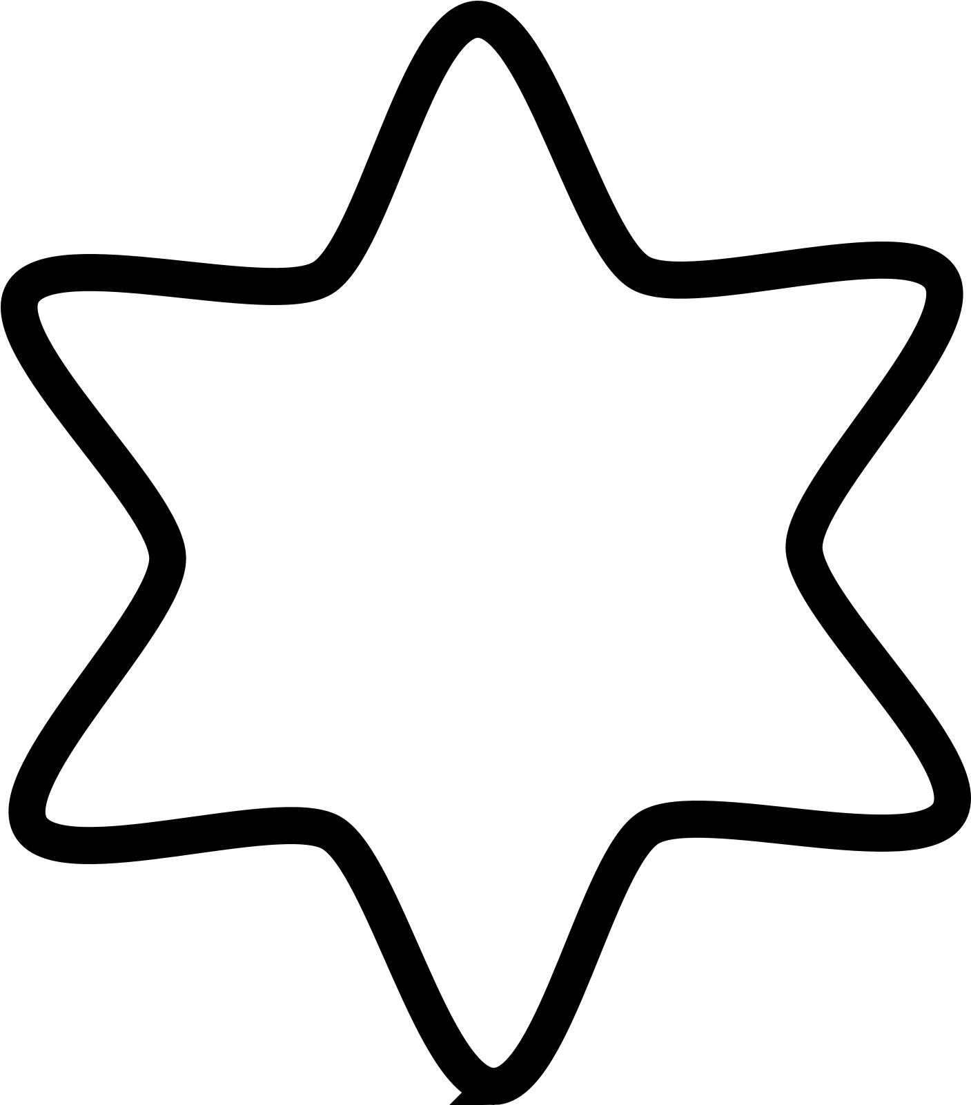 Star Of David Clipart Black And White - Png Download (528x597), Png Download