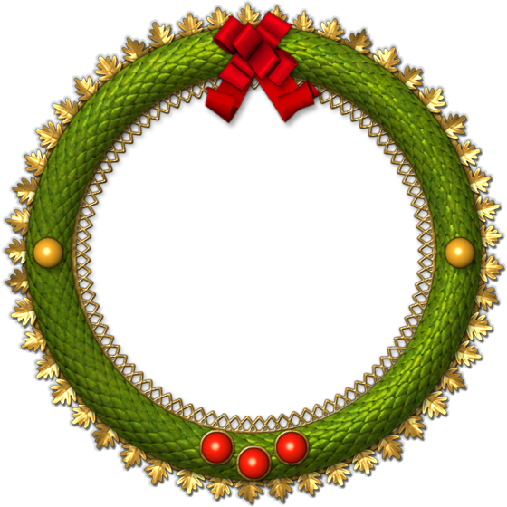 96832-winter Wreath Portrait Frame Clipart (560x560), Png Download