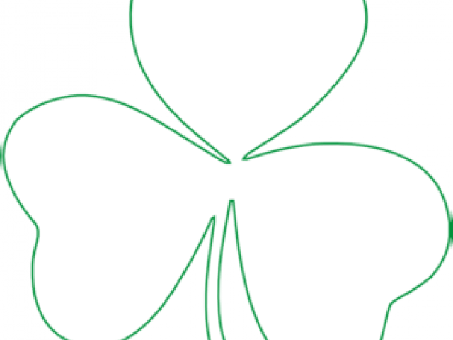 Outline Of Shamrock Clipart (640x480), Png Download