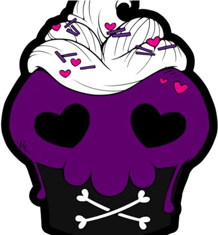 Cupcake Clipart Skull - Evil Cupcake Cartoon - Png Download (640x480), Png Download