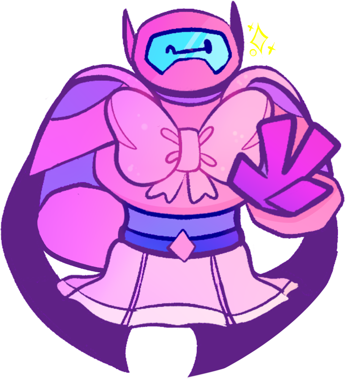 Heres A Quick Lil [magical Girl] Baymax For U - Cartoon Clipart (1197x1286), Png Download