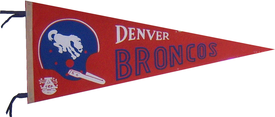 Image Of Broncos Pennants By Trench, Inc - Denver Broncos Pennant Clipart (1129x479), Png Download