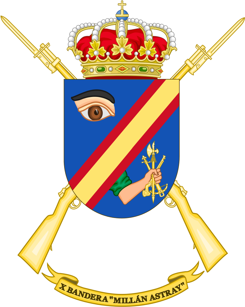 10th Spanish Legion Flag Millán Astray - Dia De La Hispanidad En Panama Clipart (827x1024), Png Download