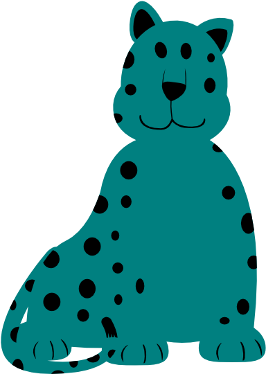Leopard Teal Background - Cartoon Clipart (555x555), Png Download