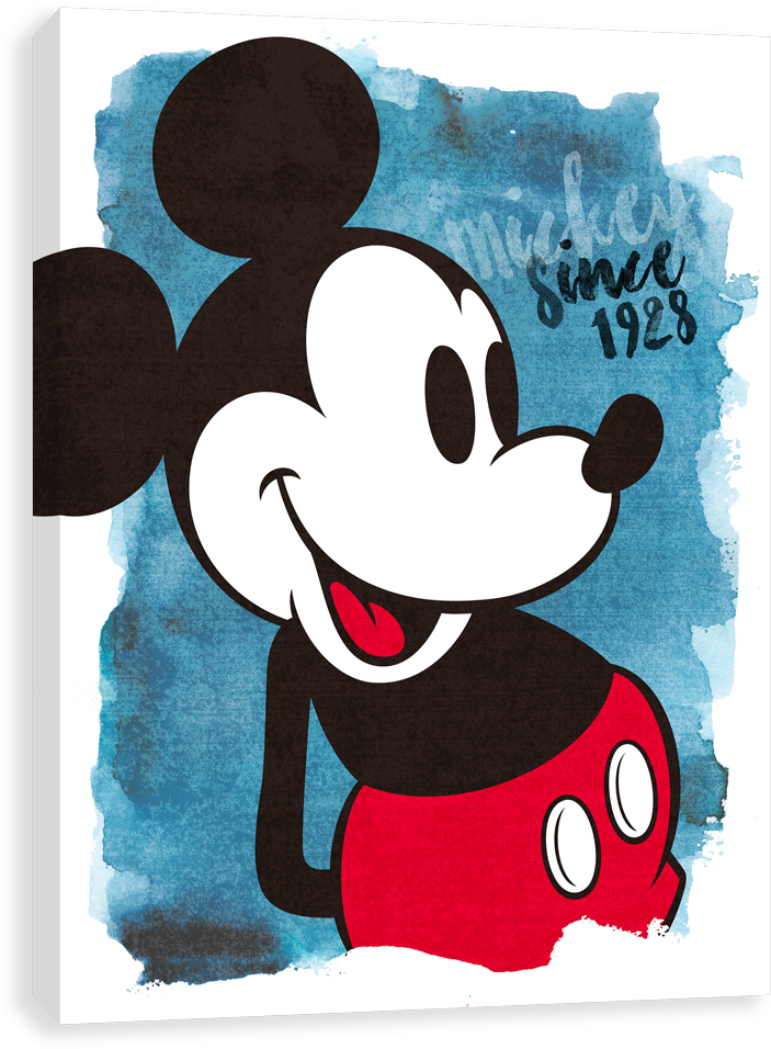 Watercolor Mickey Since - Mickey Mouse Canvas Clipart (1000x1000), Png Download