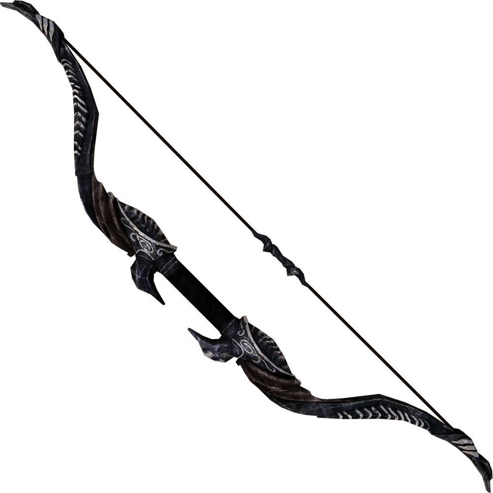Popular Images - Skyrim Ebony Bow Clipart (1000x1000), Png Download