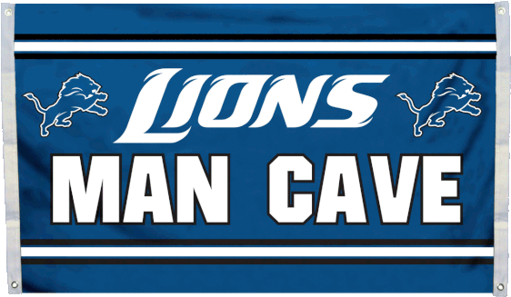Nfl Detroit Lions 3x5 Man Cave Flag - Flag: Nfl Detriot Lions Man Cave Flag Clipart (600x600), Png Download