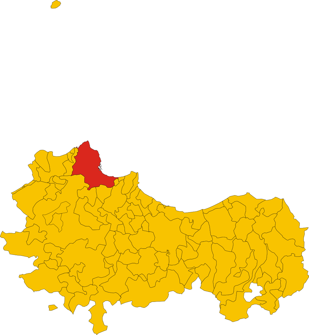 Map Of Comune Of Palermo - Altofonte Prov Palermo Distanza Dal Mare Clipart (1000x1083), Png Download