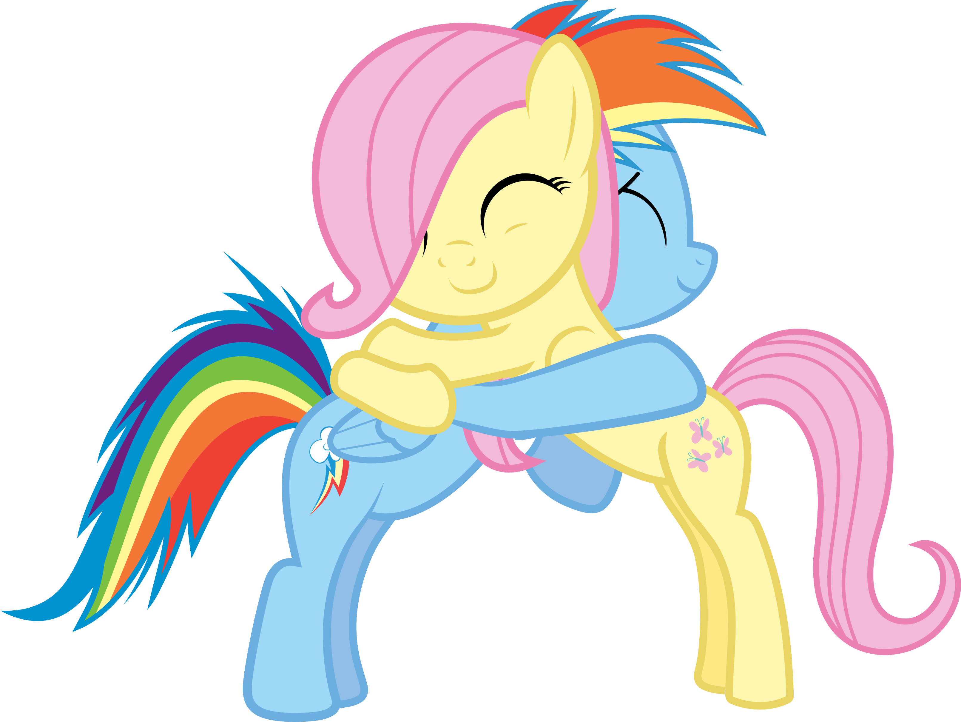 Flashlight Clipart Larawan - My Little Pony Fluttershy Y Rainbow Dash - Png Download (3221x2419), Png Download