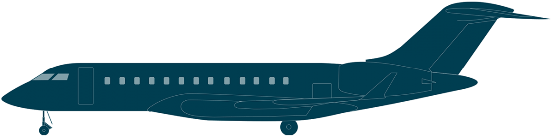 Global 6000 Bombardier Business Aircraft Fa 18 Clip - Bombardier Global Express Side - Png Download (1108x300), Png Download