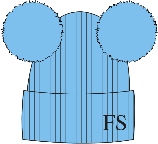 Hat Pale Blue Double Faux Fur Pompom - Hat Clipart (750x750), Png Download