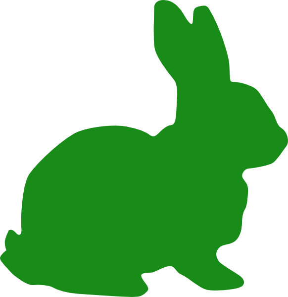 Green Bunny - Rabbit Silhouette Png Clipart (582x599), Png Download
