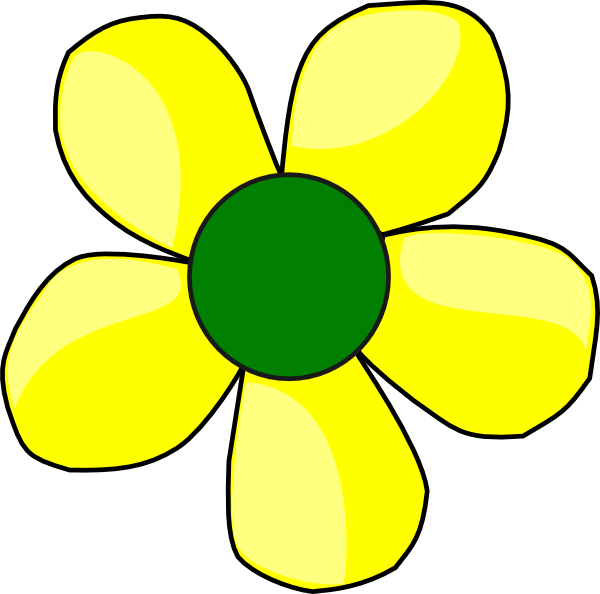 Flowers Yellow And Green Clipart (600x594), Png Download