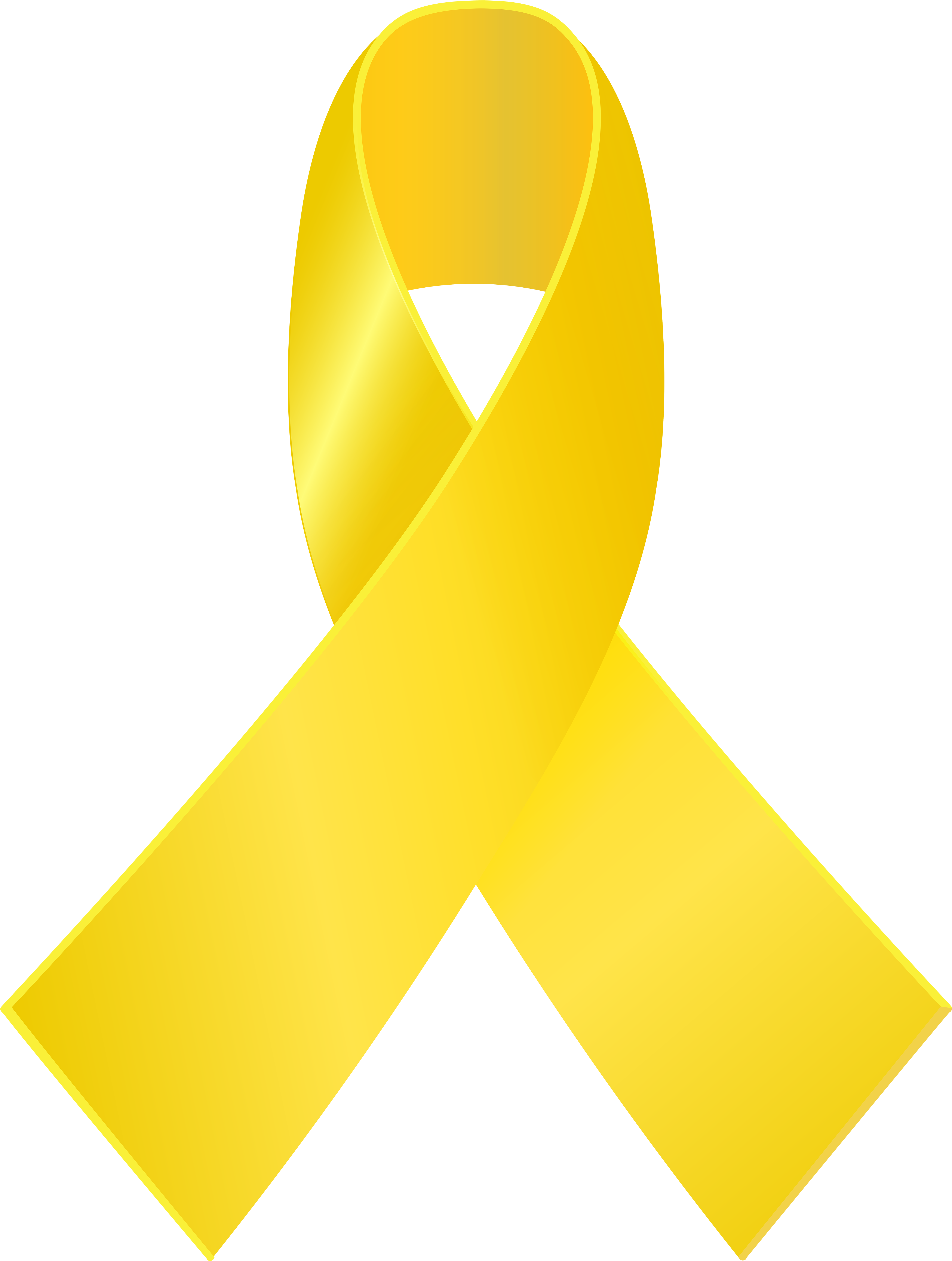 Yellow Awareness Ribbon Png Clip Art - Clip Art Transparent Png (4531x6000), Png Download