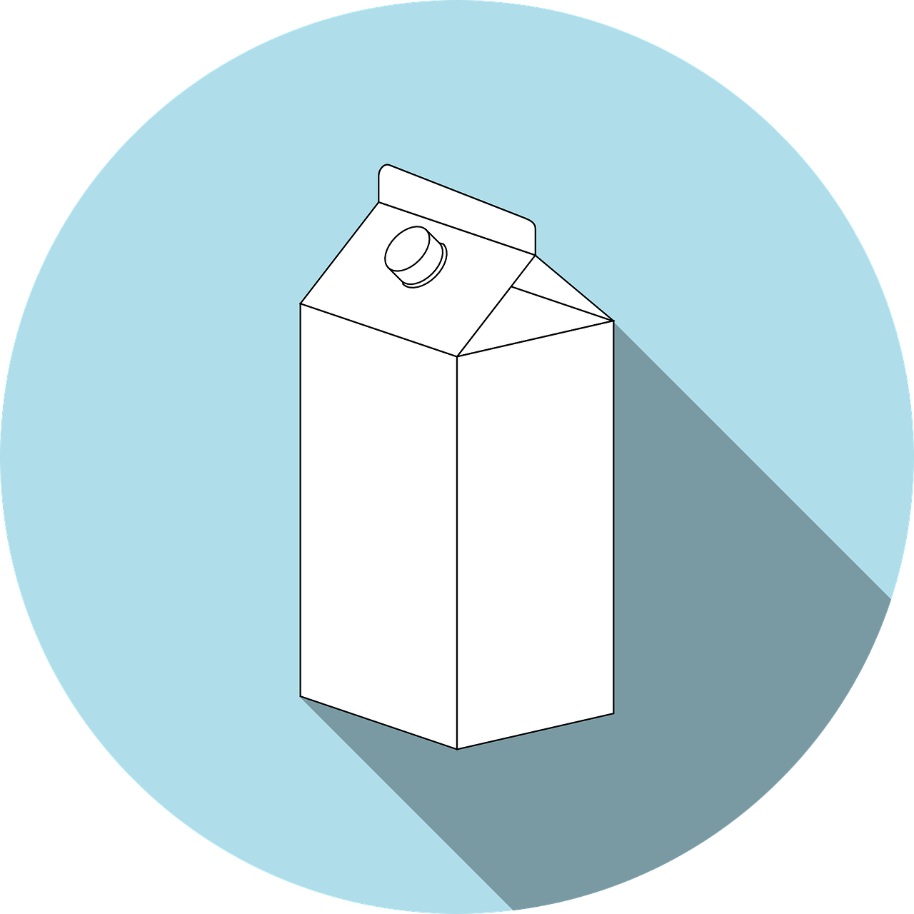 Milk Carton Graphic - Milk Carton Clipart (1280x1280), Png Download