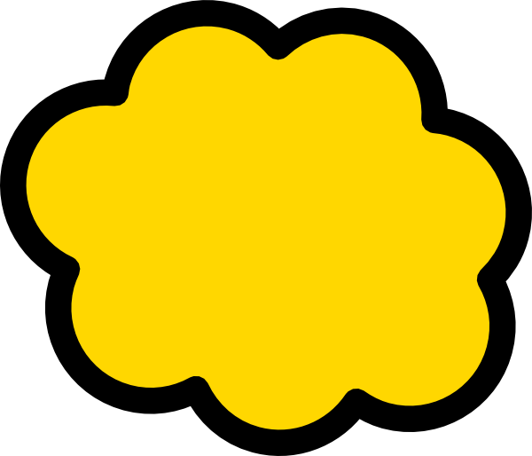 Yellow Cloud Vector Png Clipart (600x514), Png Download
