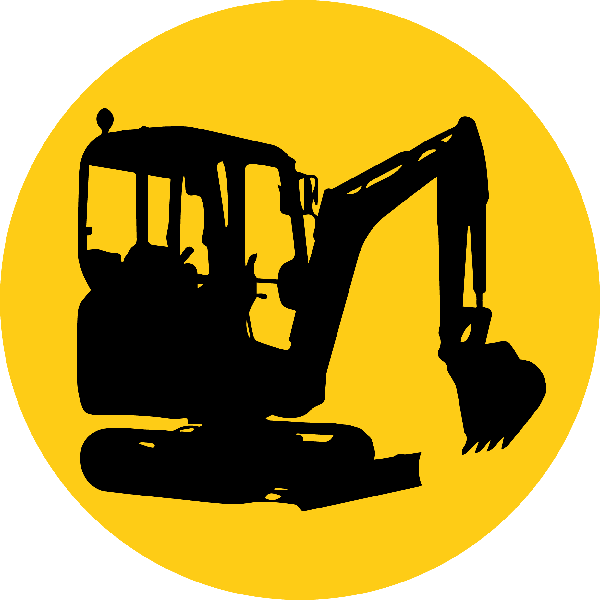 Digger Silhouette At Getdrawings - Mini Digger Clipart - Png Download (600x600), Png Download