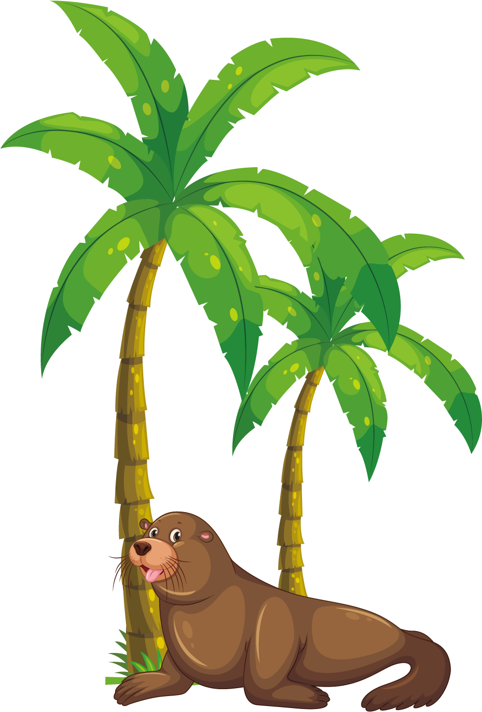 Palm Tree Clipart Kerala Coconut Tree - Monkey Eating Banana Clipart - Png Download (1500x1500), Png Download