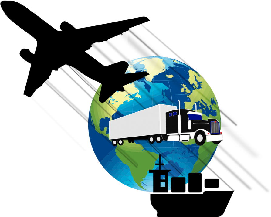 Airplane Fixed-wing Aircraft Jet Aircraft Cargo - Imprinted Globe Luggage Tag Clipart (1061x750), Png Download