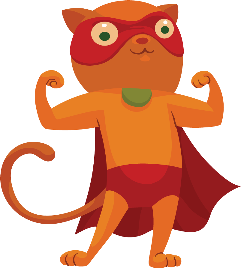 Hero Clipart Cat - Cat Superhero Clip Art - Png Download (807x900), Png Download
