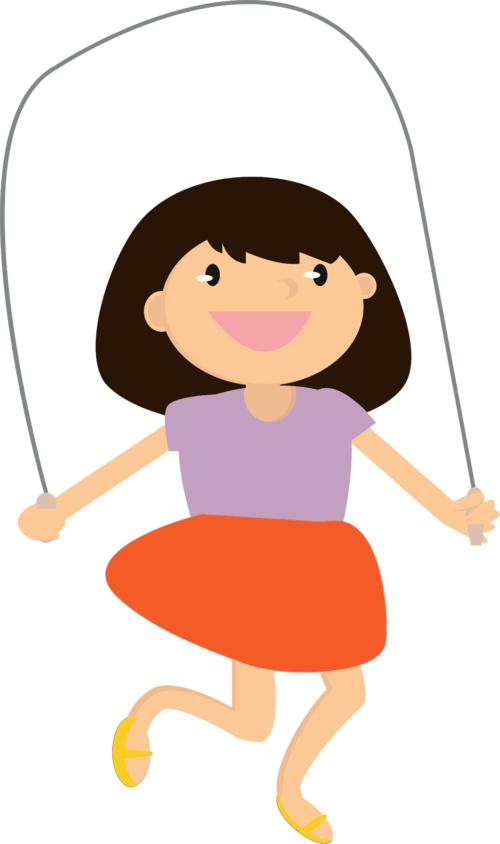 Jump Ropes Jumping Sports Climbing - Cartoon Girl Jump Roping Clipart (444x749), Png Download