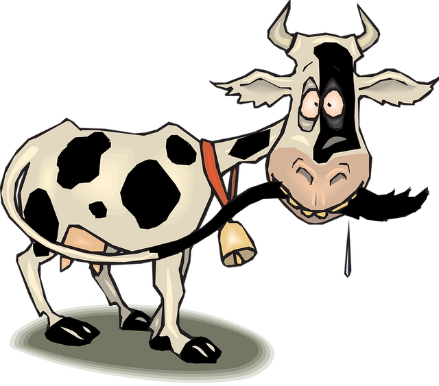 Black Cow Clip Art - Animated Cow - Png Download (600x528), Png Download