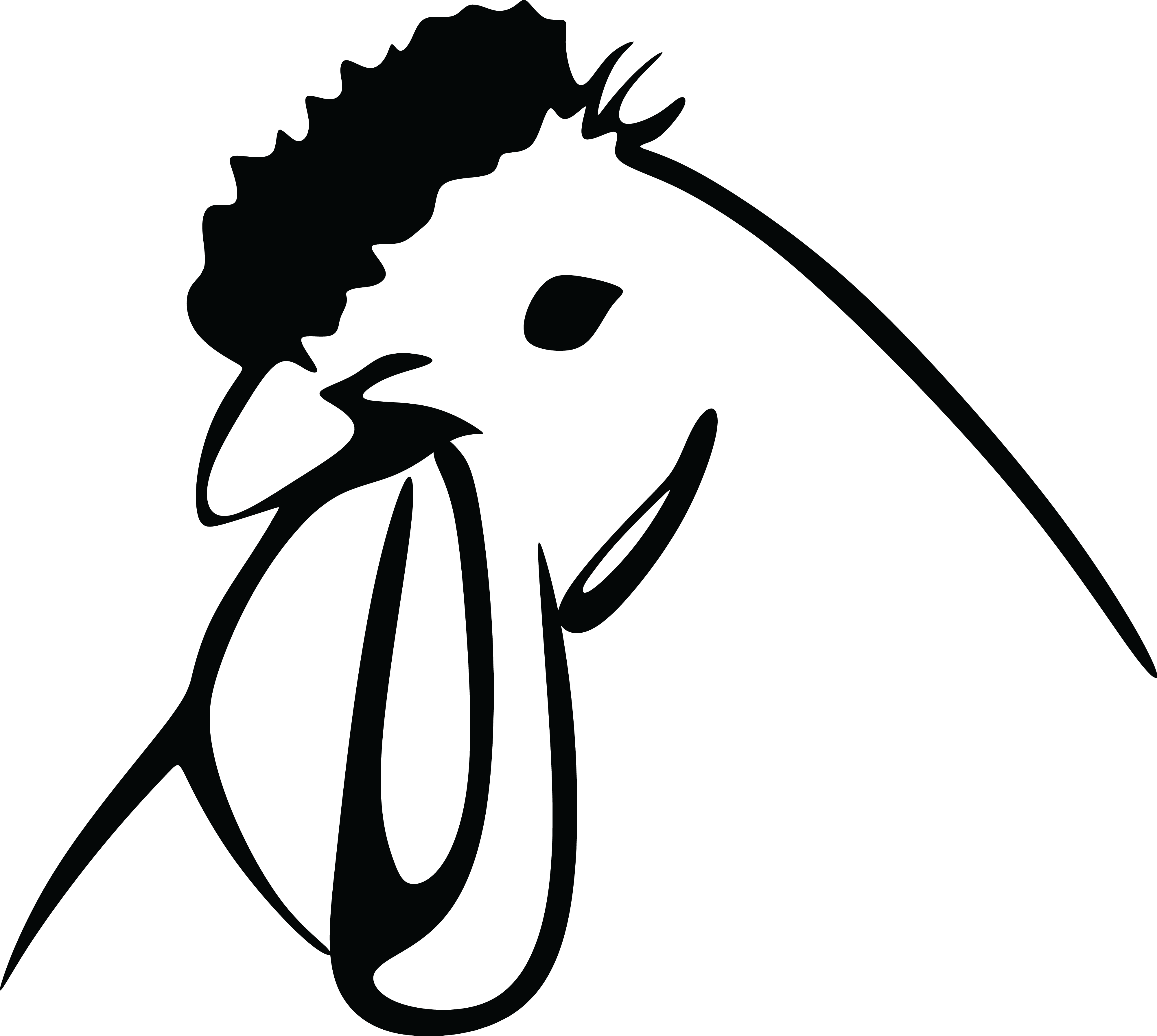 Big Image - Chicken Lineart Clipart (2270x2034), Png Download