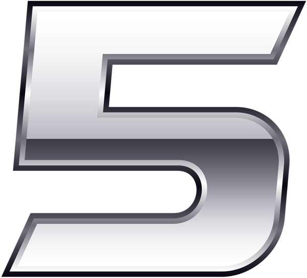 Silver Number Five Transparent Png Clip Art - Portable Network Graphics (600x543), Png Download