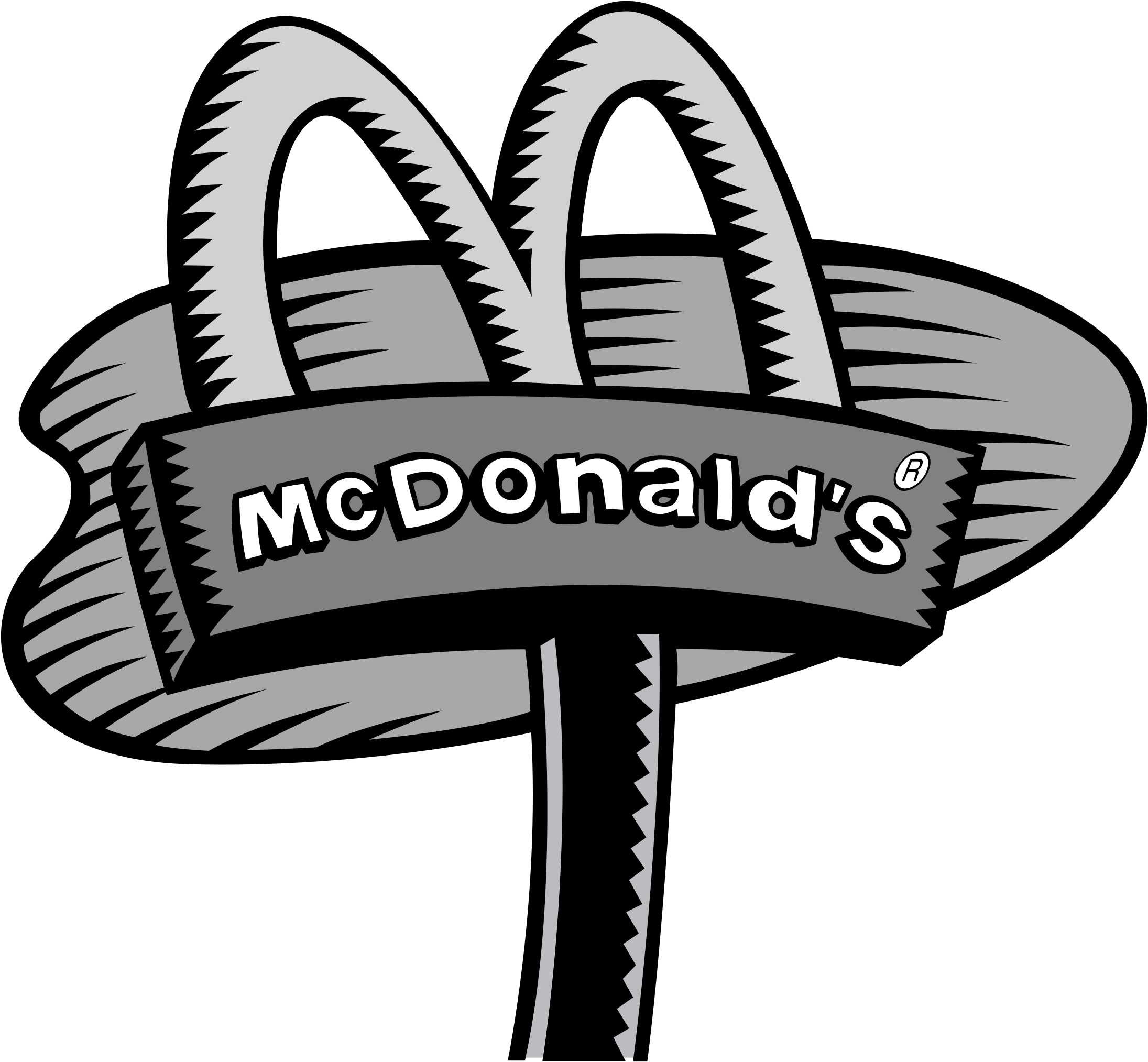 Mcdonalds Clipart Black And White - Mcdonalds Black And White - Png Download (2400x2400), Png Download