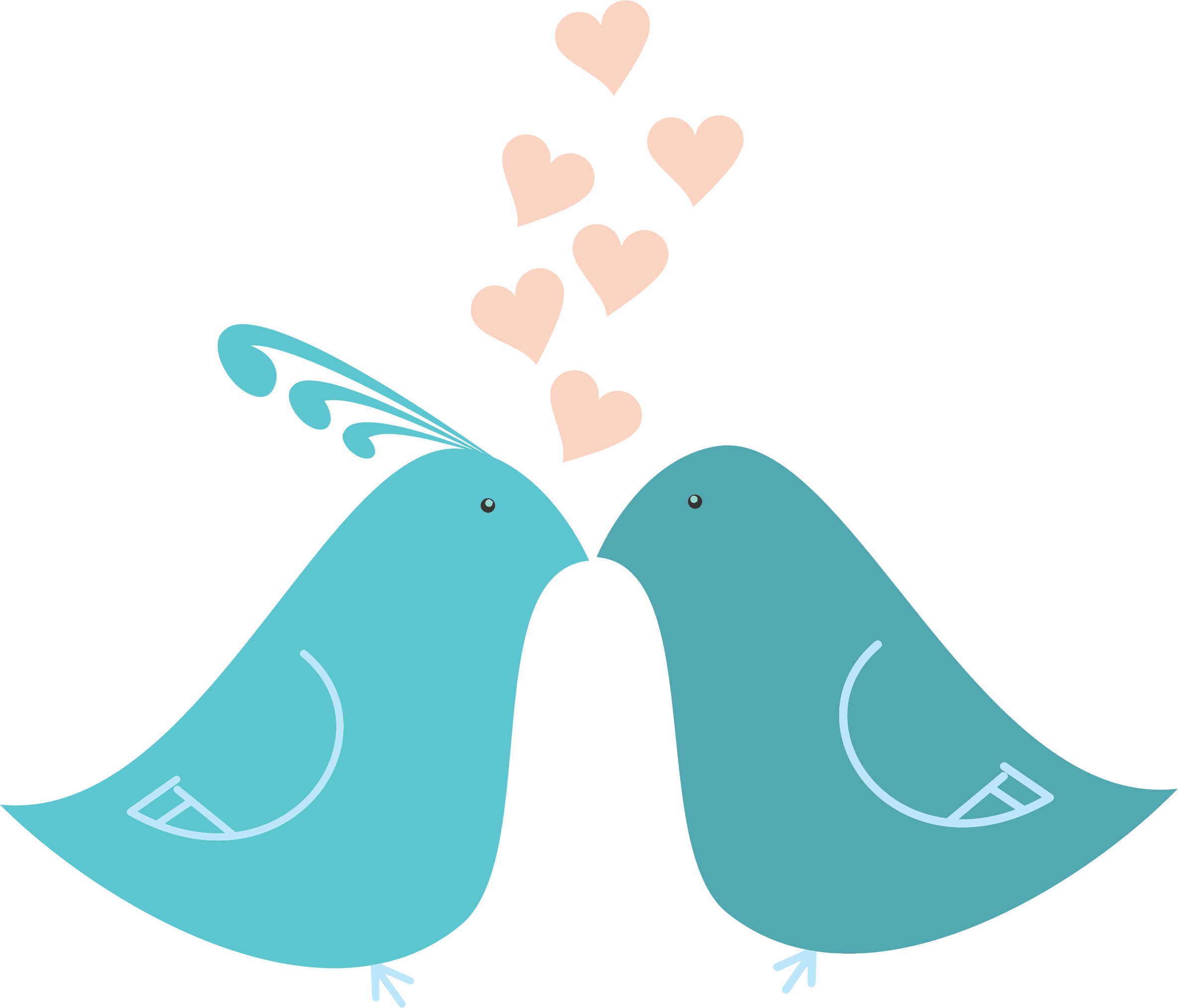 Love - Love Birds Transparent Clipart (2368x2027), Png Download