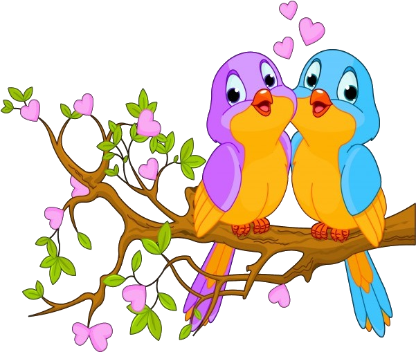 Cute Love Birds Cartoon Clip Art Images - Birds Clipart - Png Download (600x600), Png Download