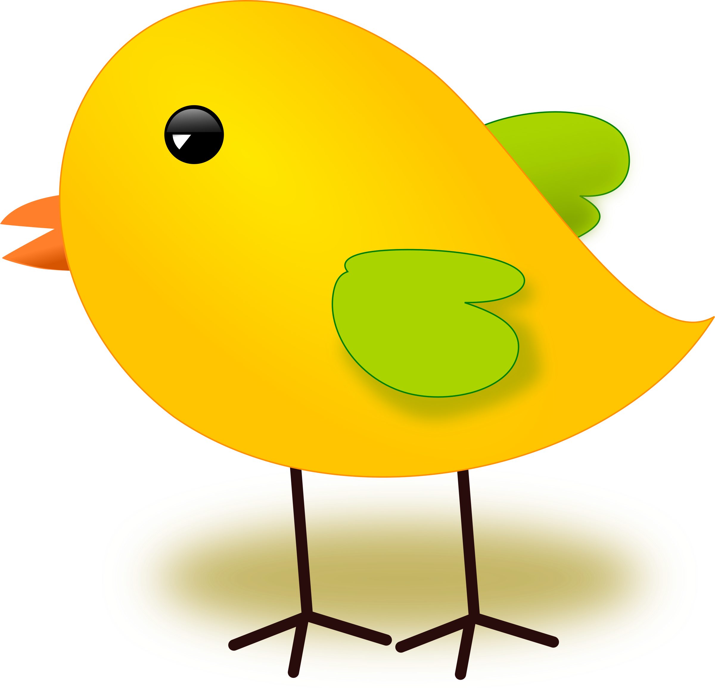 Chicken As Food Bird Poultry Kifaranga - Yellow Bird Vector Png Clipart (779x750), Png Download