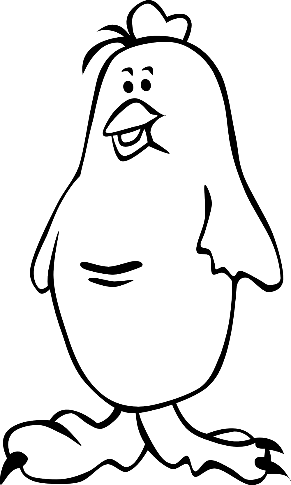 Chick 2 Black White Line Art Svg - Illustration Clipart (999x1664), Png Download