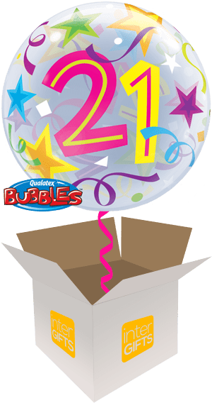 22″ Brilliant Stars 21 Bubble - 22" 21 Brilliant Stars Plastic Bubble Balloons Clipart (568x568), Png Download