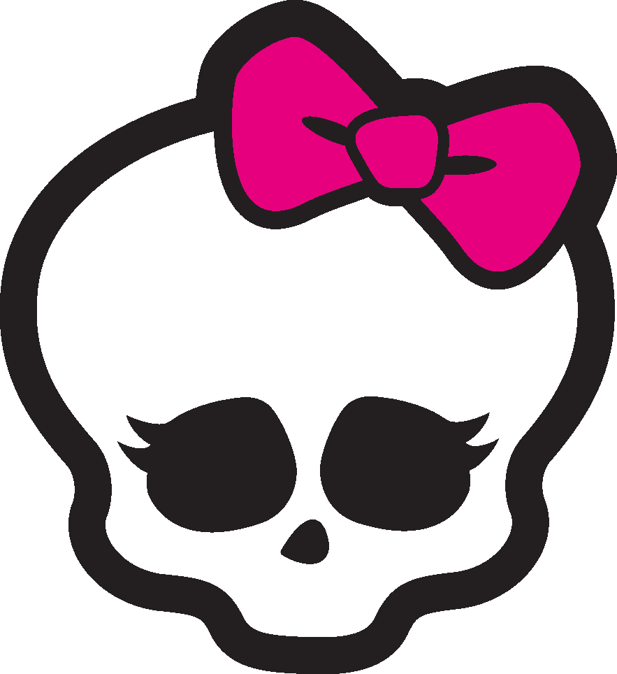 Monster High Digital Papers - Girly Skull Shower Curtain Clipart (581x640), Png Download