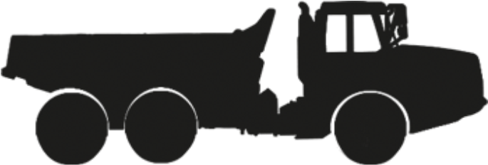 Vector Black And White Used And Refurbished Earthmoving - Cat Dump Truck Clipart (1024x768), Png Download