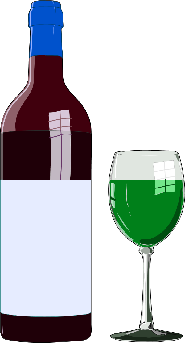 Wine Bottle And Wine Glass - Bottle Of Wine Clipart - Png Download (600x1112), Png Download