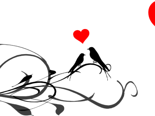 Love Birds Vector Black And White Clipart (640x480), Png Download