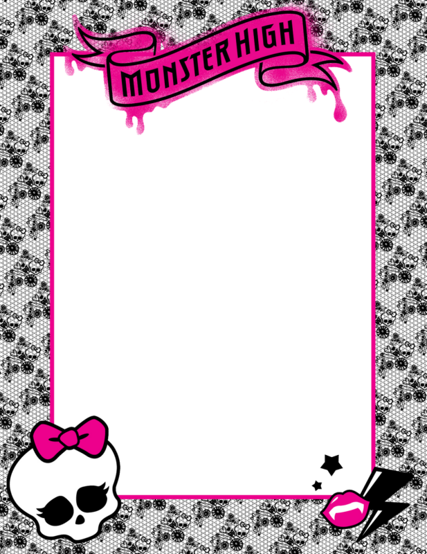 Pin Monster High Skull Clip Art - Monster High Frame - Png Download (617x800), Png Download