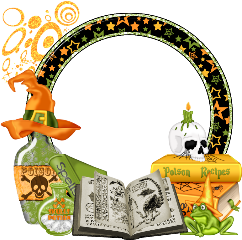 075 Tubes Halloween - Frame Halloween Transparent Png Clipart (800x800), Png Download