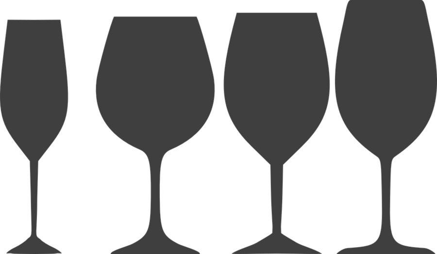 Wine - Black Wine Glass Vector Clipart (900x524), Png Download