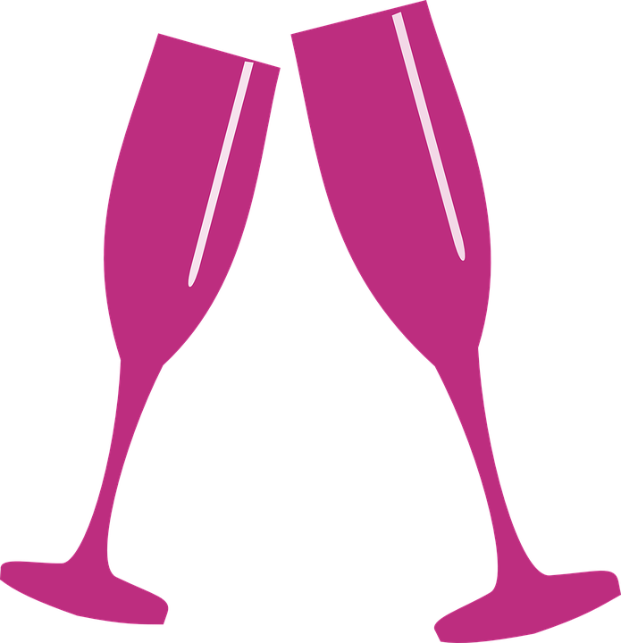 Champagne Clip Art At Clker Com Vector - Personalised Hen Party Night Do Sash In Pink/birthday - Png Download (576x597), Png Download